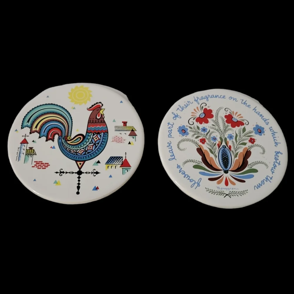 Vintage Berggen Wall Plaque Trivets Set of 2